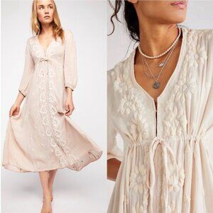 Free People Fable Midi Dress In Antique Peach